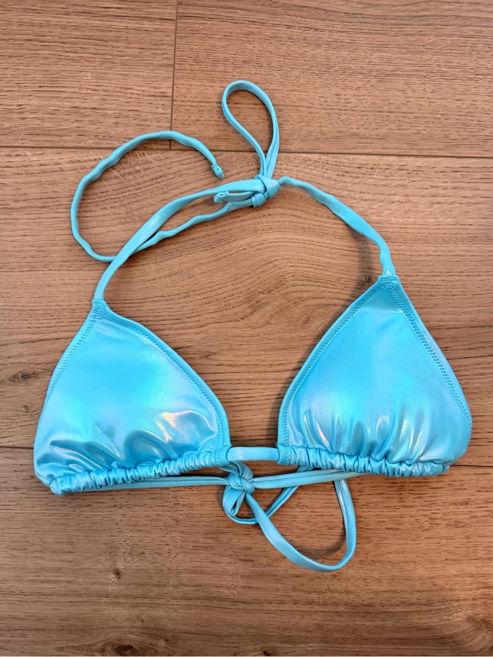 Aerie Blue Metallic Triangle Bikini Medium